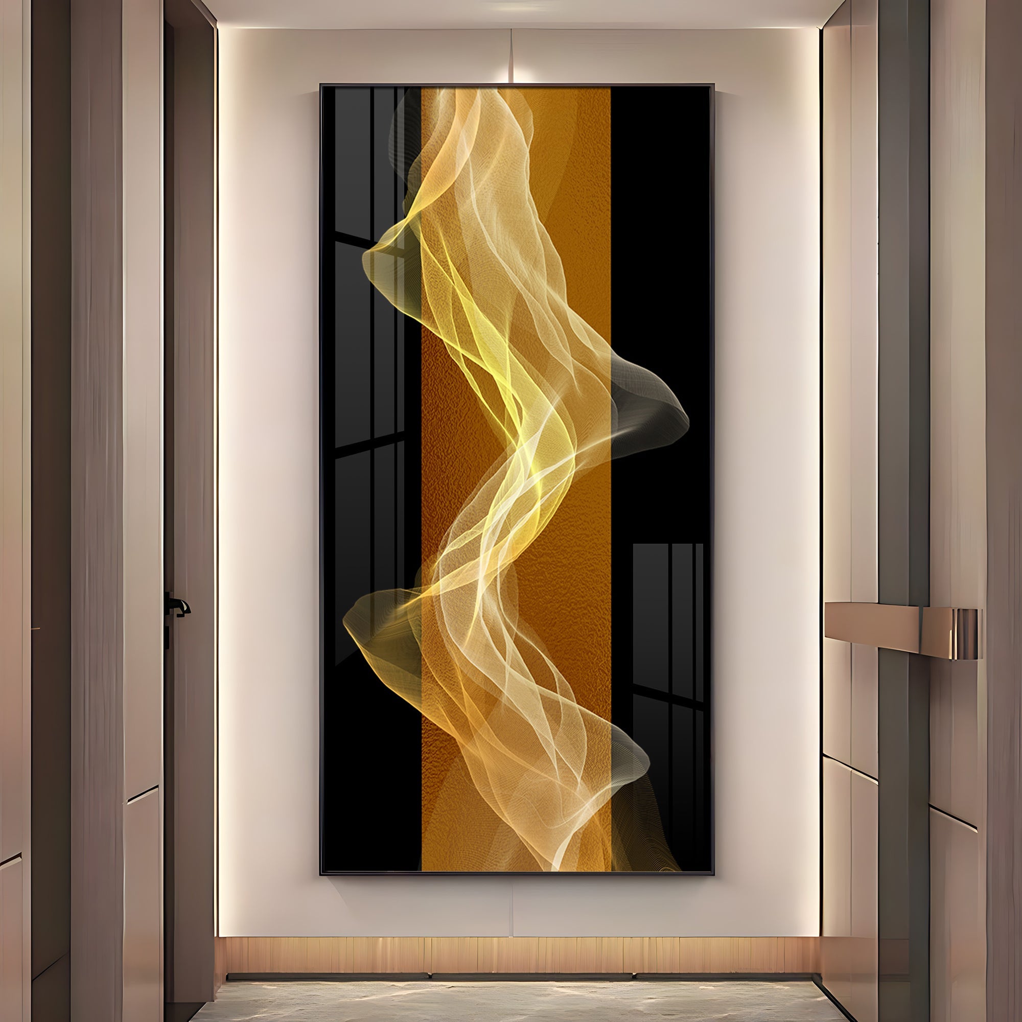 Energetic Etheric Waves Premium Acrylic Vertical Wall Art