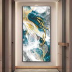 Golden Swim Premium Acrylic Vertical Wall Art