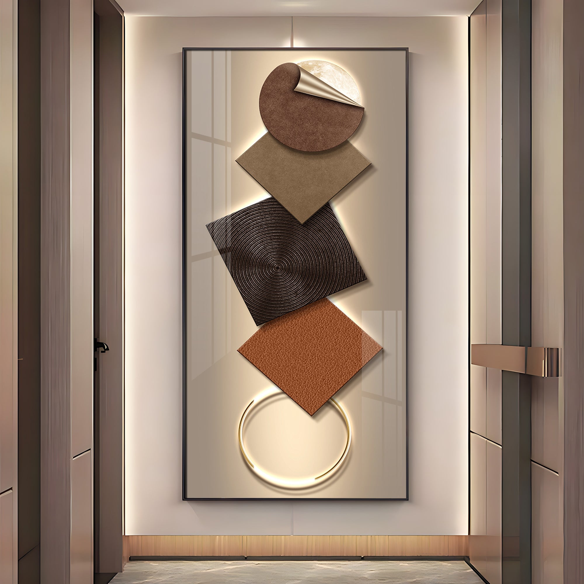 Elegant Geometry Abstract Design Premium Acrylic Vertical Wall Art