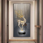 Couple Golden Deer Premium Acrylic Vertical Wall Art