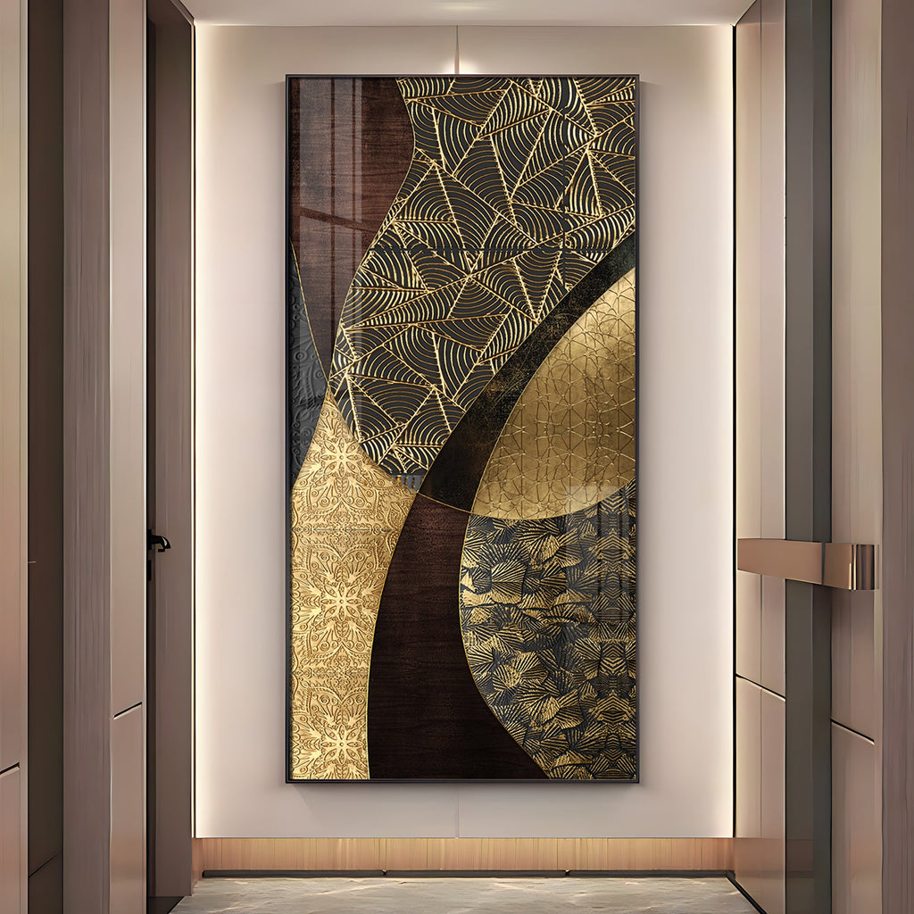 Golden Noir Elegance Premium Acrylic Vertical Wall Art