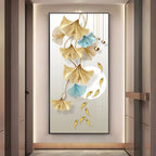 Golden Blossom Elegance Premium Acrylic Vertical Wall Art