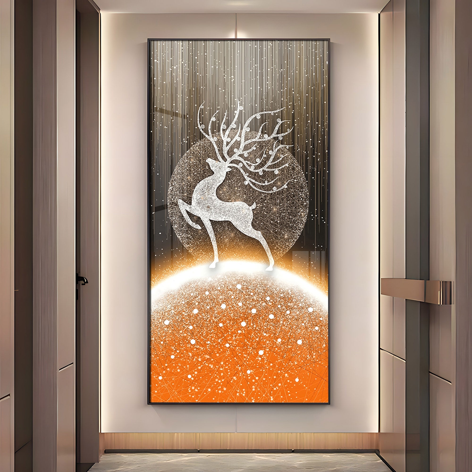 Majestic White Deer Premium Acrylic Vertical Wall Art