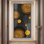 Gold Circle Shape Premium Acrylic Vertical Wall Art