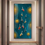 Feng Shui Koi Fish Premium Acrylic Vertical Wall Art