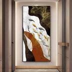 Golden Fish Elegance Premium Acrylic Vertical Wall Art