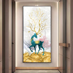 Gold Textured Deer Premium Acrylic Vertical Wall Art