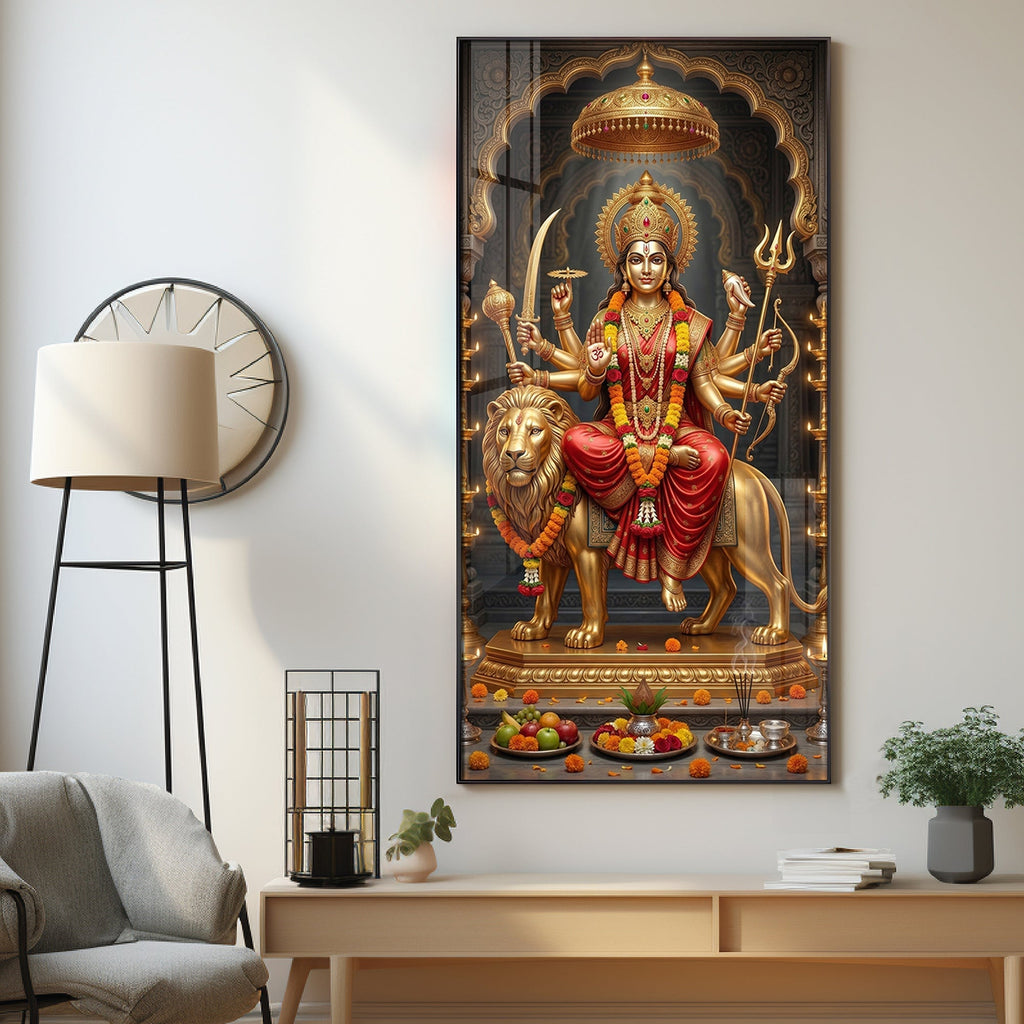 Maa Durga Blessing Premium Acrylic Vertical Wall Art
