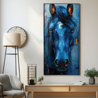 Blue Horse Premium Acrylic Vertical Wall Art