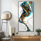 Rich Golden Carp School of Fish Premium Acrylic Vertical Wall Art