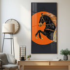 Black Horse Premium Acrylic Vertical Wall Art