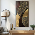 Golden Noir Elegance Premium Acrylic Vertical Wall Art