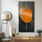 Abstract Orange Moon Premium Acrylic Vertical Wall Art