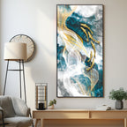 Golden Swim Premium Acrylic Vertical Wall Art