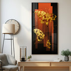 Golden Butterfly Premium Acrylic Vertical Wall Art