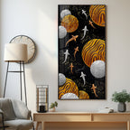 Circular Shapes With Fish Premium Acrylic Vertical Wall Art