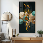 Serene Koi Fish Premium Acrylic Vertical Wall Art