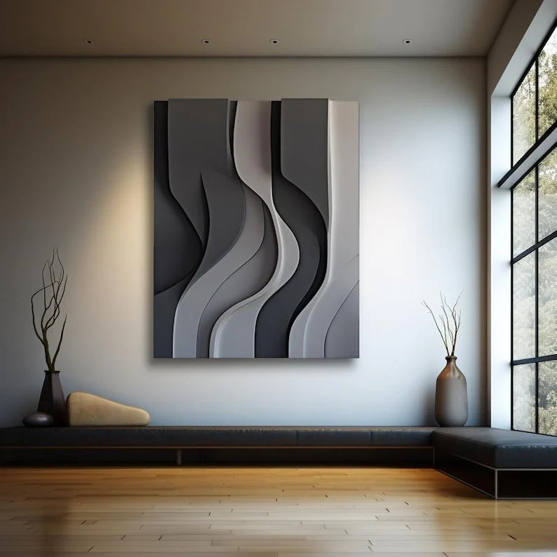  Flowing Wave Design 3D Wall Decor