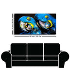 Blue Parrots Pastel Art Wall Painting Decor Mantra