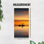 Boat Sailing at Sunset Floating Canvas Wall Painting DECORMANTRA