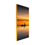 Boat Sailing at Sunset Floating Canvas Wall Painting DECORMANTRA