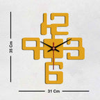 Bold Text Numbers Designer Wooden Wall Clock - Decor Mantra 