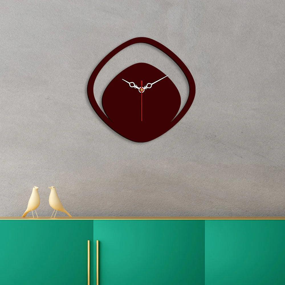Boomerang Shape Designer Wooden Wall Clock - Decor Mantra 