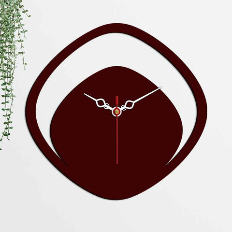 Boomerang Shape Designer Wooden Wall Clock - Decor Mantra 