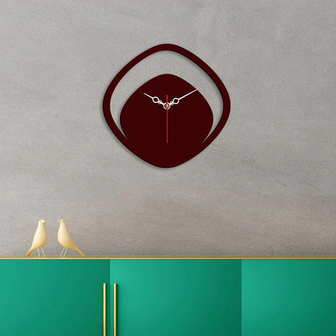 Boomerang Shape Designer Wooden Wall Clock - Decor Mantra 