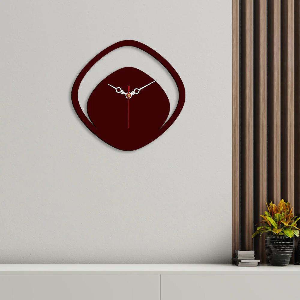 Boomerang Shape Designer Wooden Wall Clock - Decor Mantra 