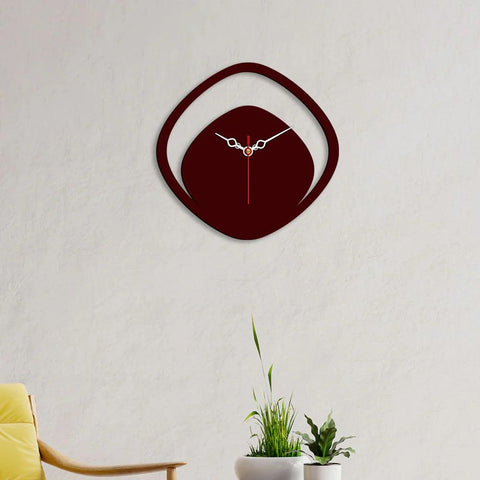 Boomerang Shape Designer Wooden Wall Clock - Decor Mantra 