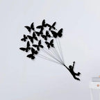 Boy With Butterflies Metal Wall Art - Decor Mantra 