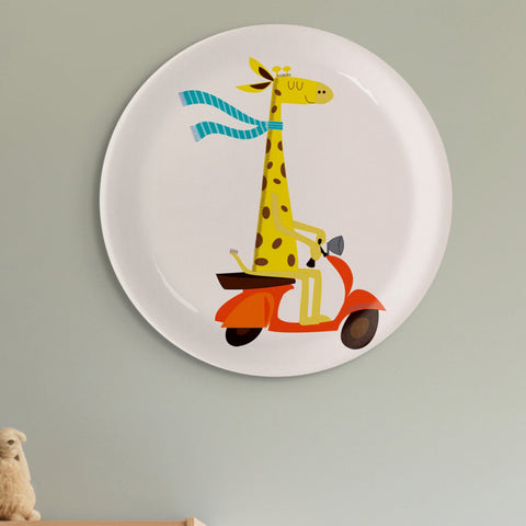 Playful Art for Kids' Rooms collage porcelain plate Set of 4