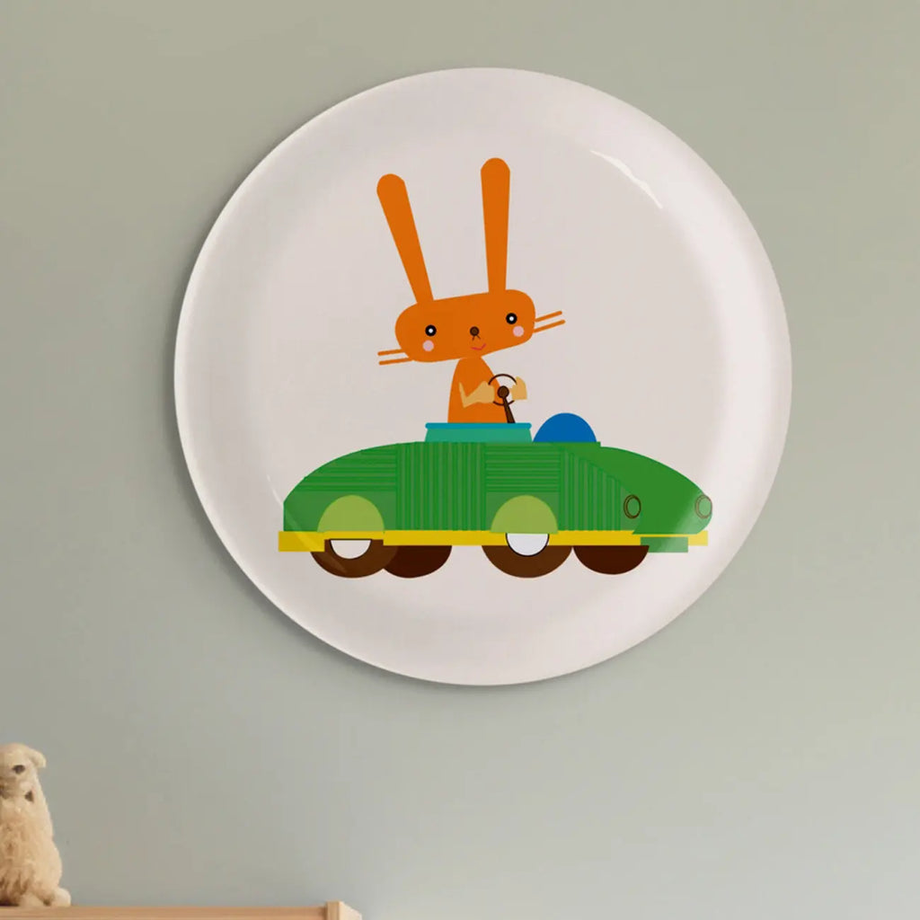 Playful Art for Kids' Rooms collage porcelain plate Set of 4 - Harshita Craft