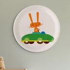Playful Art for Kids' Rooms collage porcelain plate Set of 4 - Harshita Craft