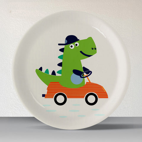 Playful Art for Kids' Rooms collage porcelain plate Set of 4