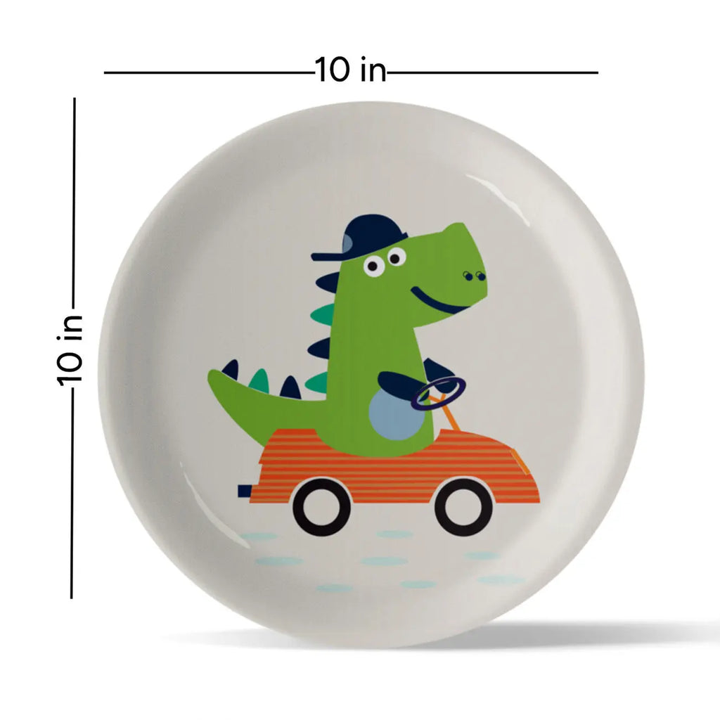 Playful Art for Kids' Rooms collage porcelain plate Set of 4 - Harshita Craft