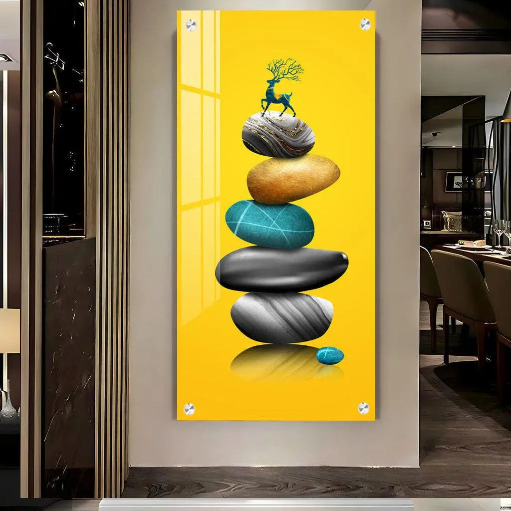 Elegant Premium Acrylic Wall Art Featuring Fortune Stones - Decor Mantra 