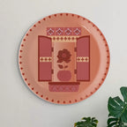 Vibrant Bohemian Art for Spaces window flower porcelain plate - Harshita Craft