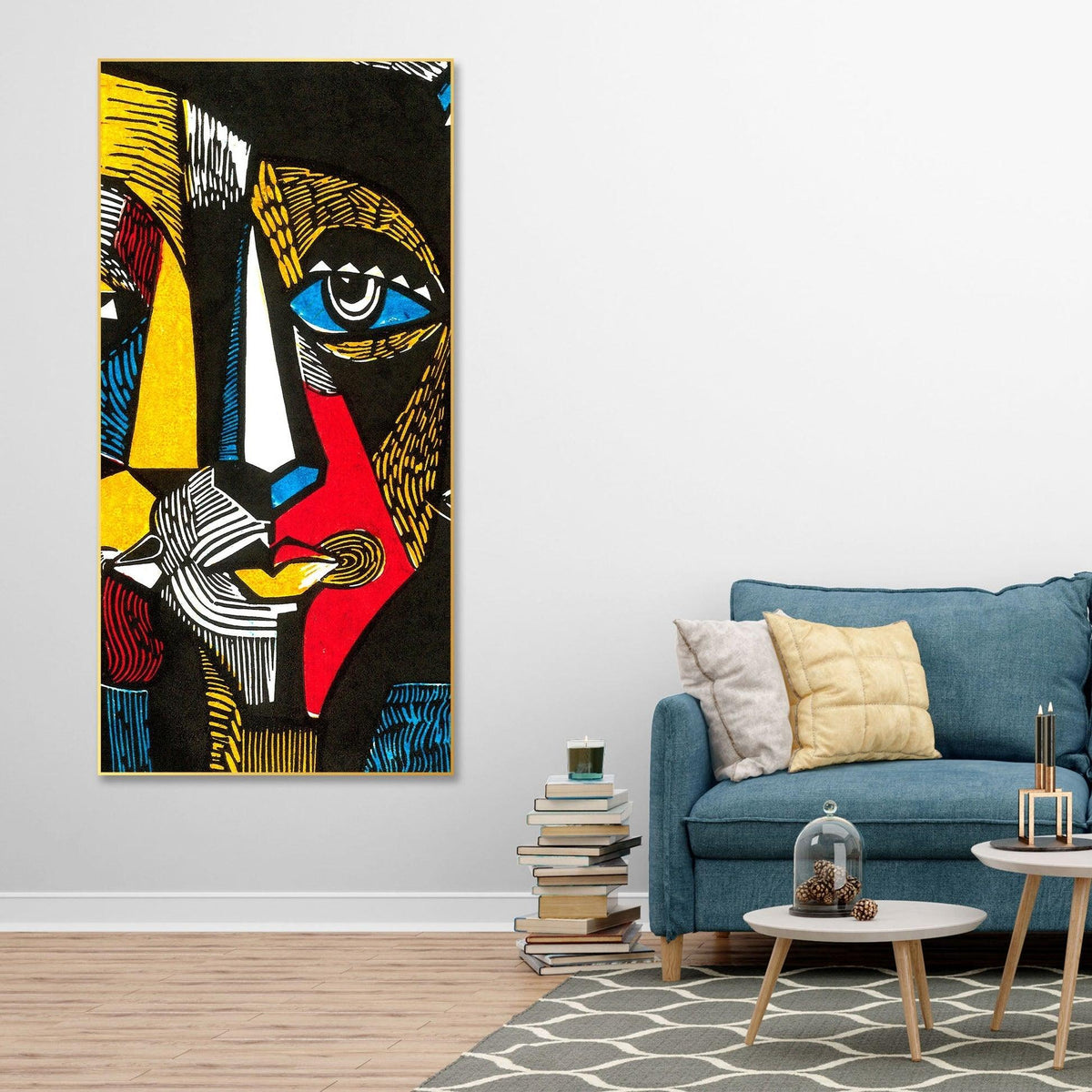 Abstract Faces Floating Canvas Wall Painting - Decor Mantra 