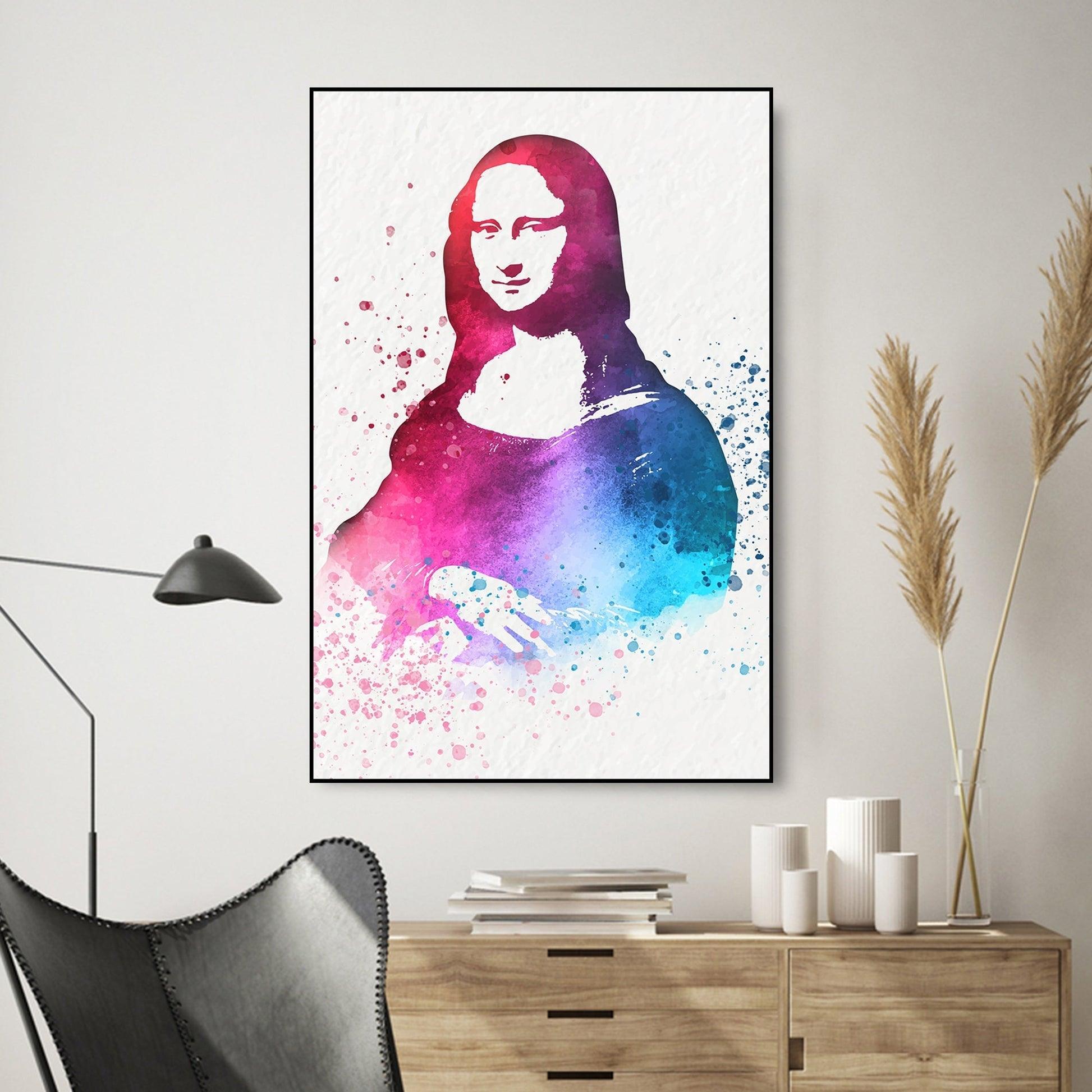 Mona Lisa Modern Art Floating Canvas Wall Painting - Decor Mantra 
