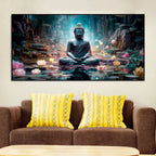 Spiritual Buddha Statue Premium Canvas Wall Painting HarshitaCraft
