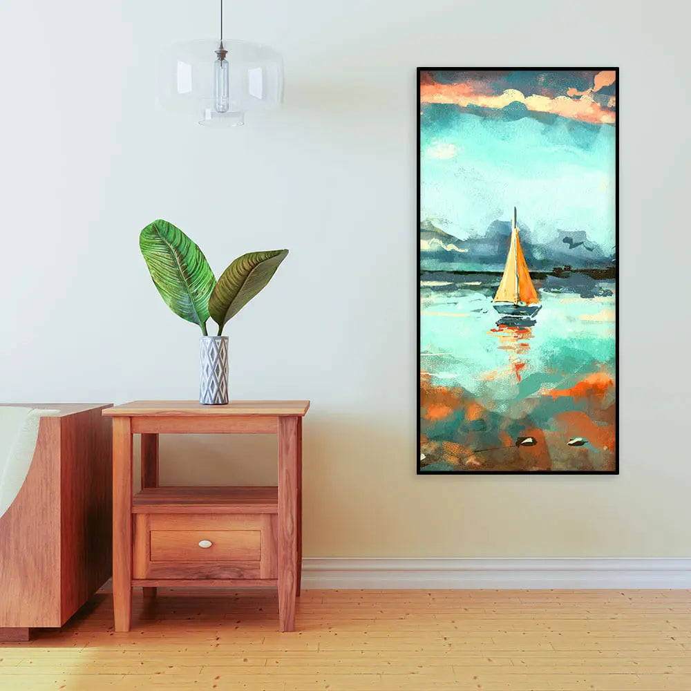 Thailand Picture of Tourists on the Long Tail Boat Canvas Wall Painting Decor Mantra