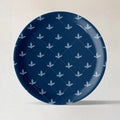 Elegant Blue and White Plate Blue Pottery symmetry flower Inspired plate - Harshita Craft