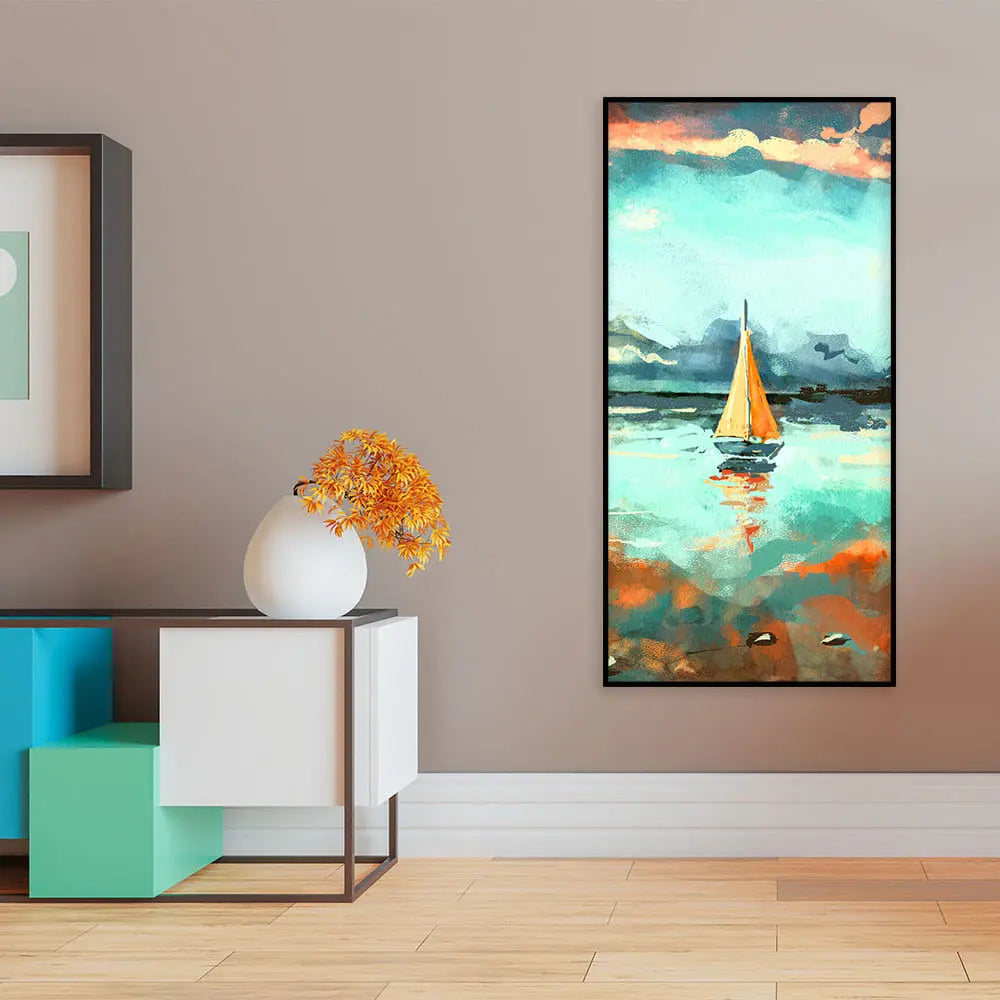 Thailand Picture of Tourists on the Long Tail Boat Canvas Wall Painting Decor Mantra
