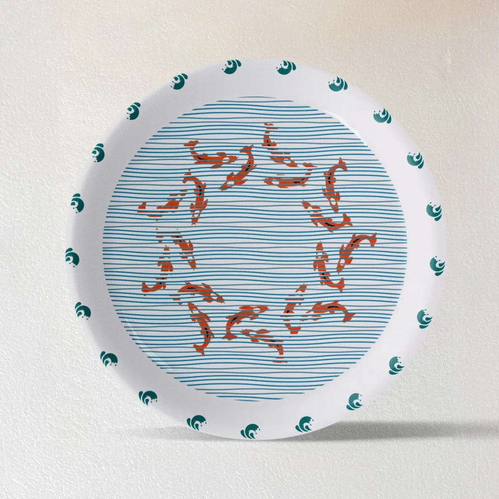 Sea-Inspired fish Abstract Art Collection Porcelain Wall Plate - Harshita Craft
