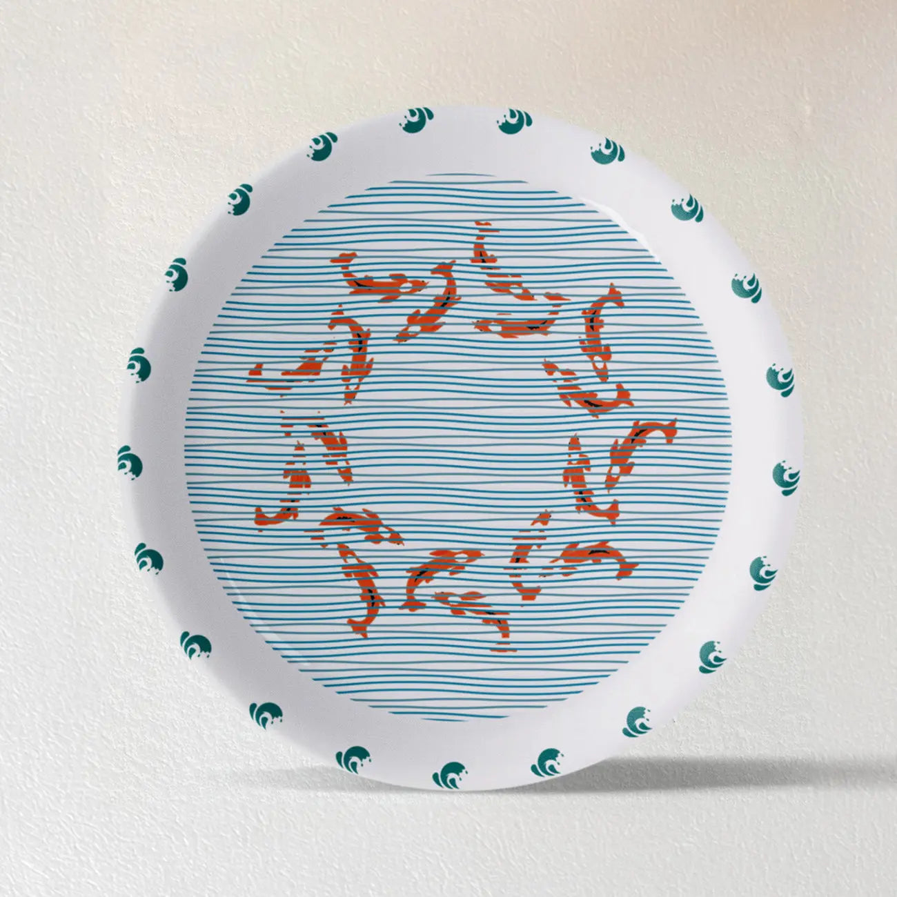 Sea-Inspired fish Abstract Art Collection Porcelain Wall Plate - Harshita Craft