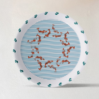 Sea-Inspired fish Abstract Art Collection Porcelain Wall Plate