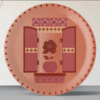 Vibrant Bohemian Art for Spaces window flower porcelain plate - Harshita Craft