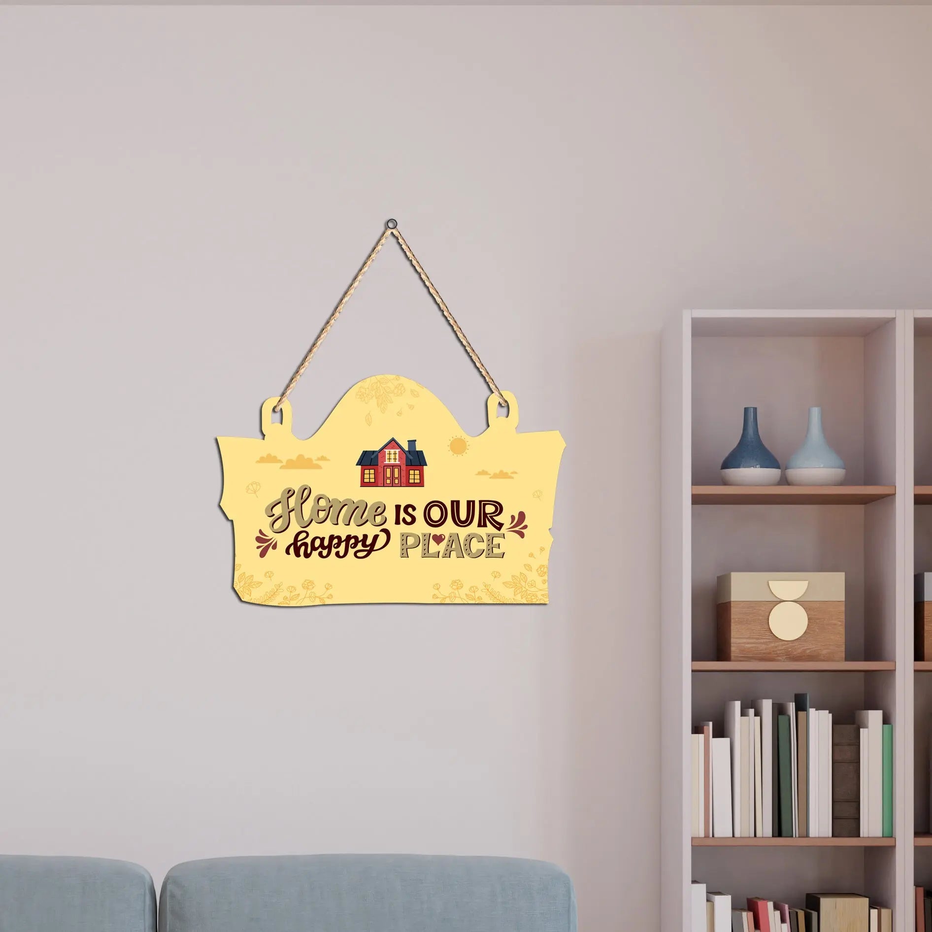 Loving Home Quotes Wooden Wall Hanger for Home|Office|Living Room|Gift, Wall Decoration - Harshita Craft